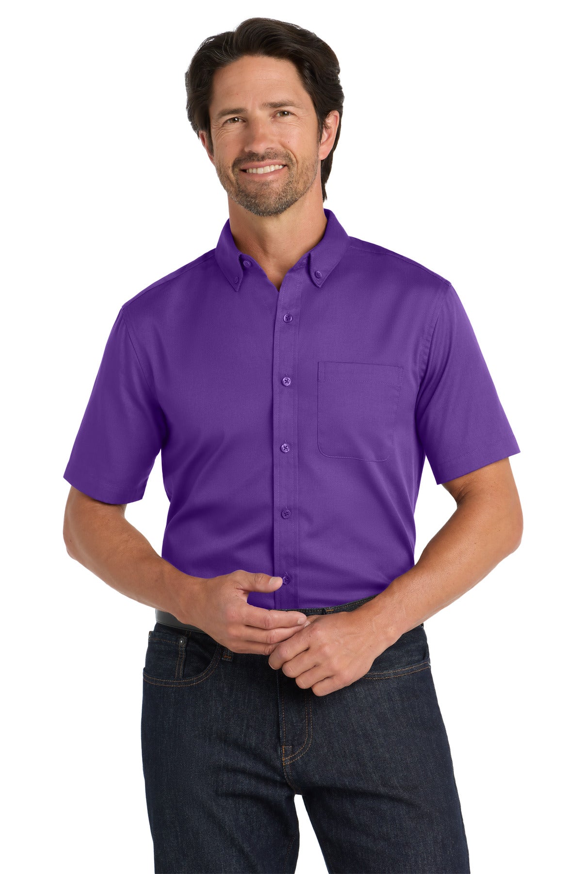 Port Authority® Short Sleeve SuperPro React Twill Shirt. W809