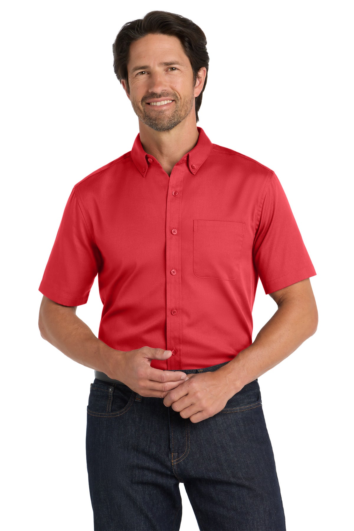 Port Authority® Short Sleeve SuperPro React Twill Shirt. W809
