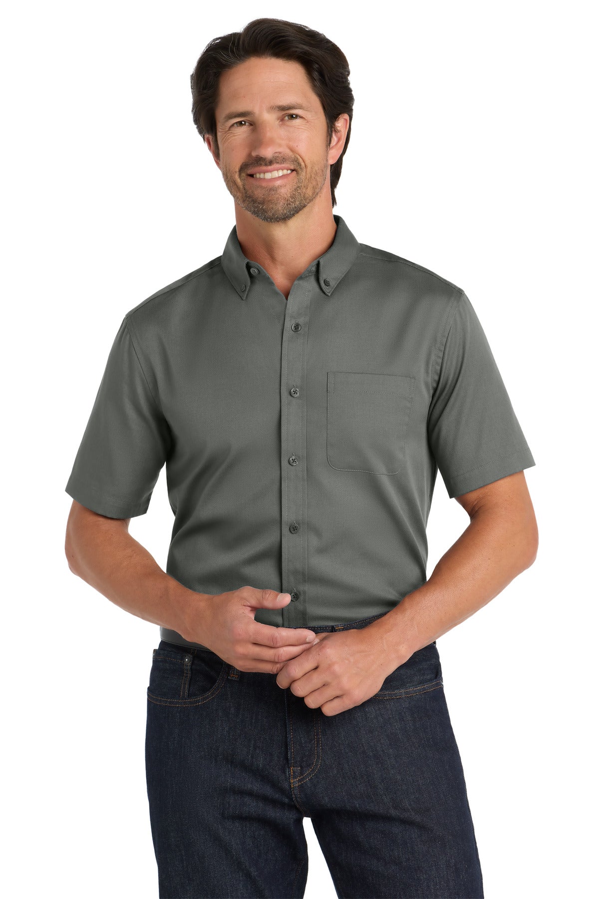 Port Authority® Short Sleeve SuperPro React Twill Shirt. W809