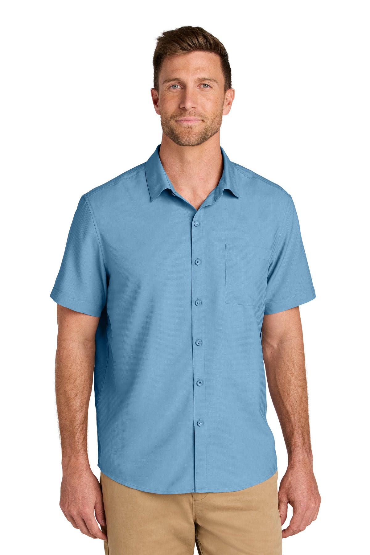 Port Authority® Short Sleeve UV Dockside Shirt W963 - Carolina Blue - 2XL