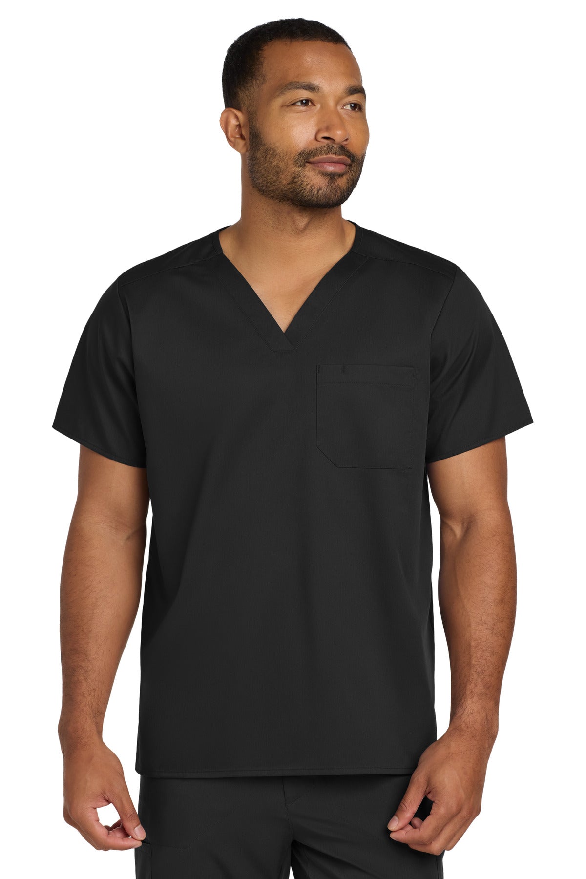 Wink® Unisex WorkFlex Chest Pocket V-Neck Top WW3160 - Black - 2XL