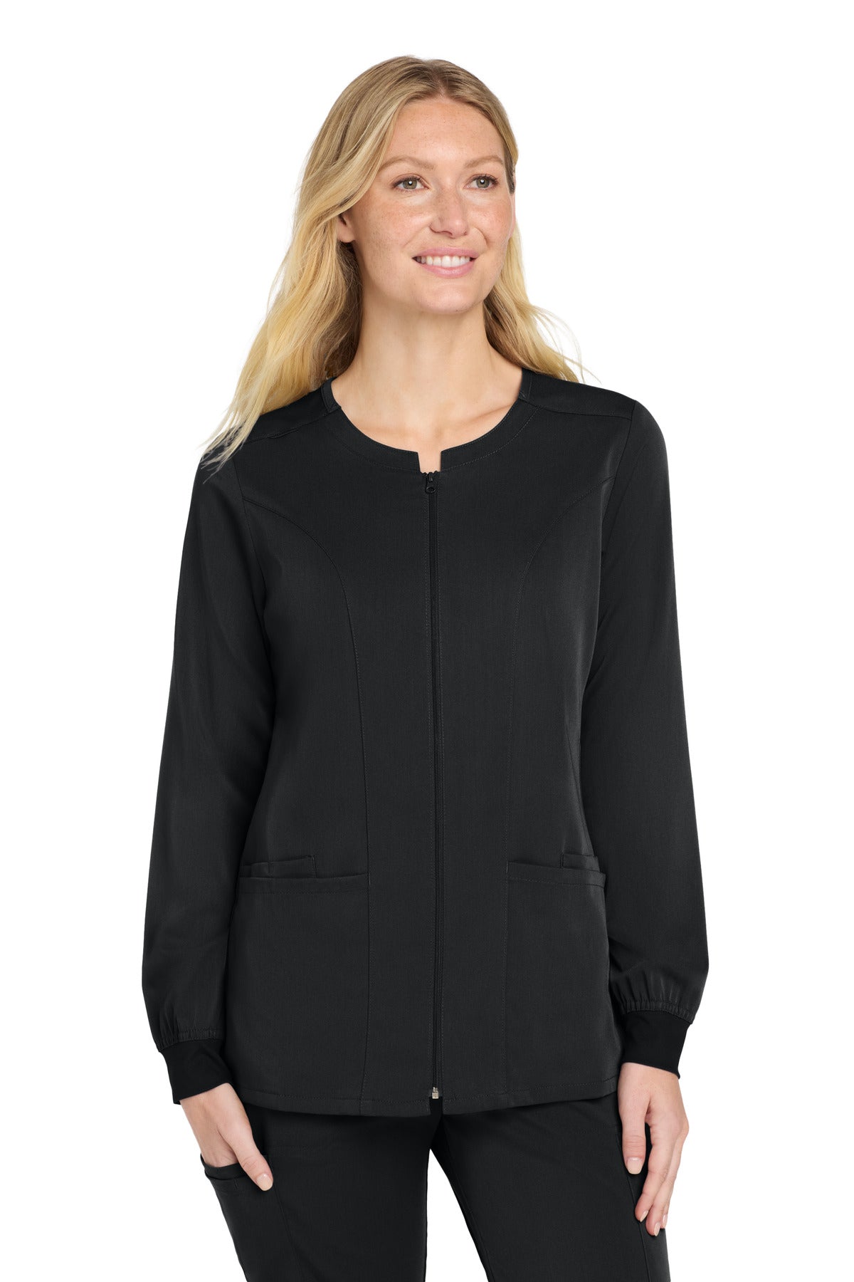 Wink® Women's Premiere Flex Full-Zip Scrub Jacket WW4088 - Black - 2XL