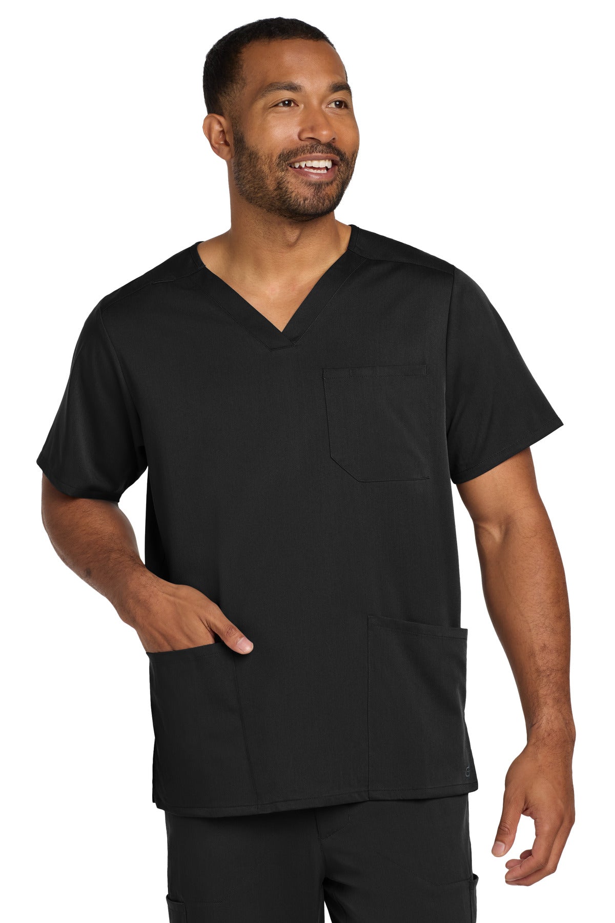 Wink® Men's Premiere Flex V-Neck Top WW5068 - Black - 2XL