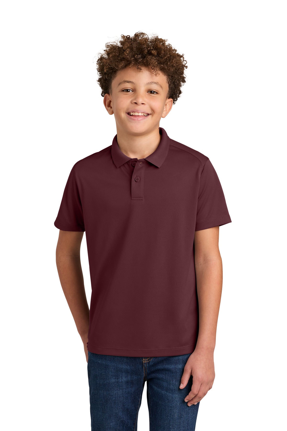 Port Authority® Youth Wearever Performance Pique Polo Y240 - Burgundy - L