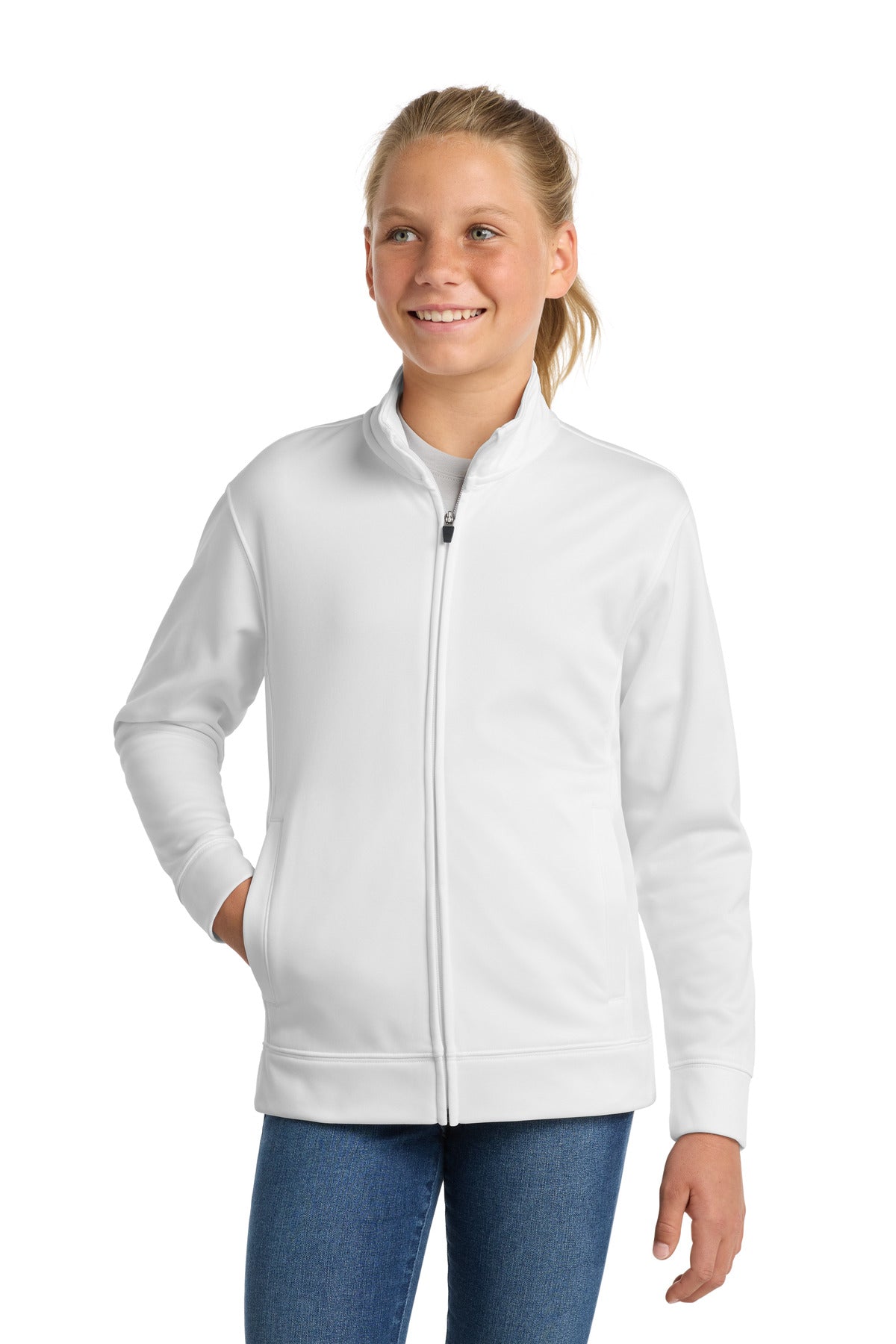 Sport-Tek® Youth Sport-Wick® Fleece Full-Zip Jacket.  YST241