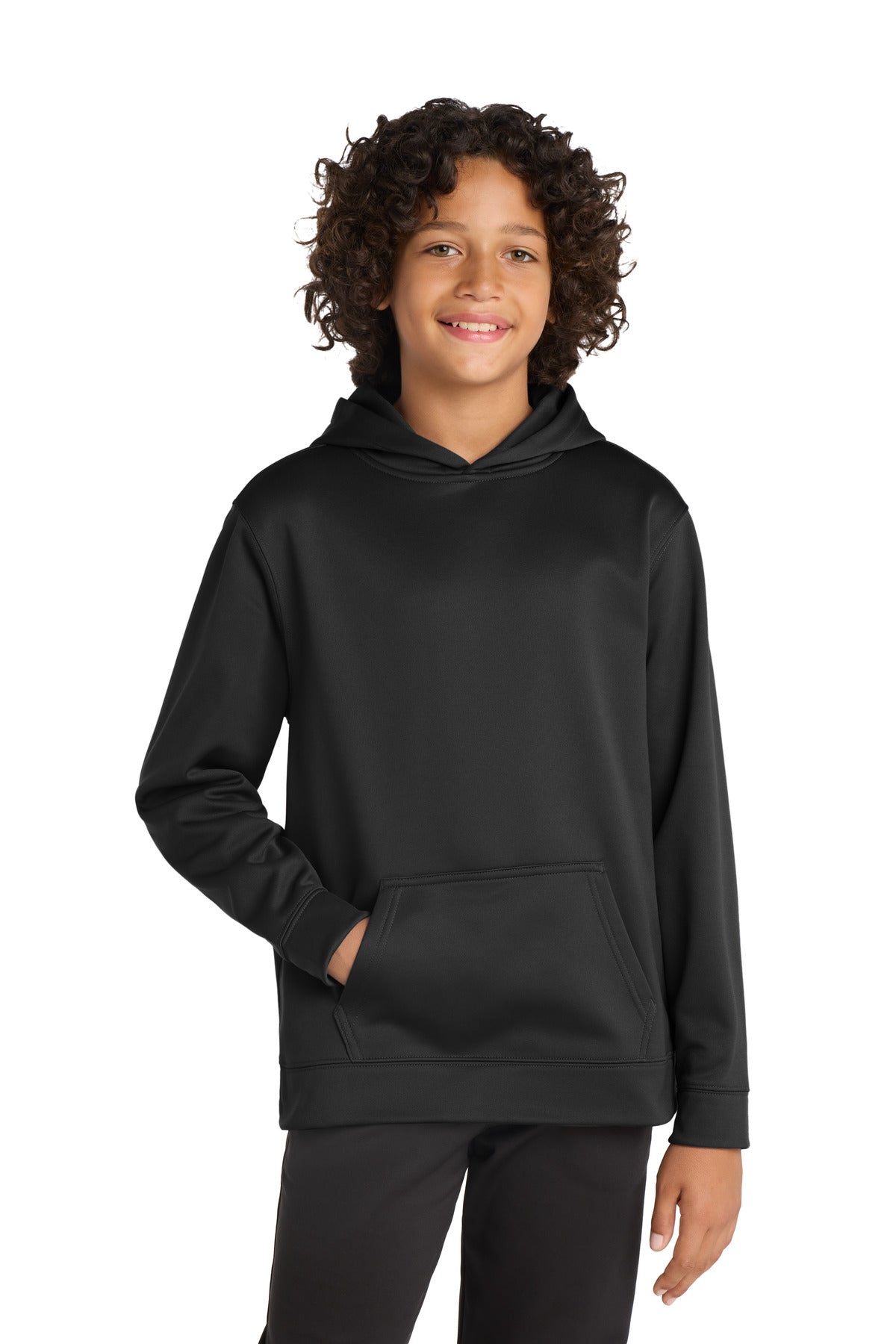 Sport-Tek® Youth Sport-Wick® Fleece Hooded Pullover. YST244 - Black - XS