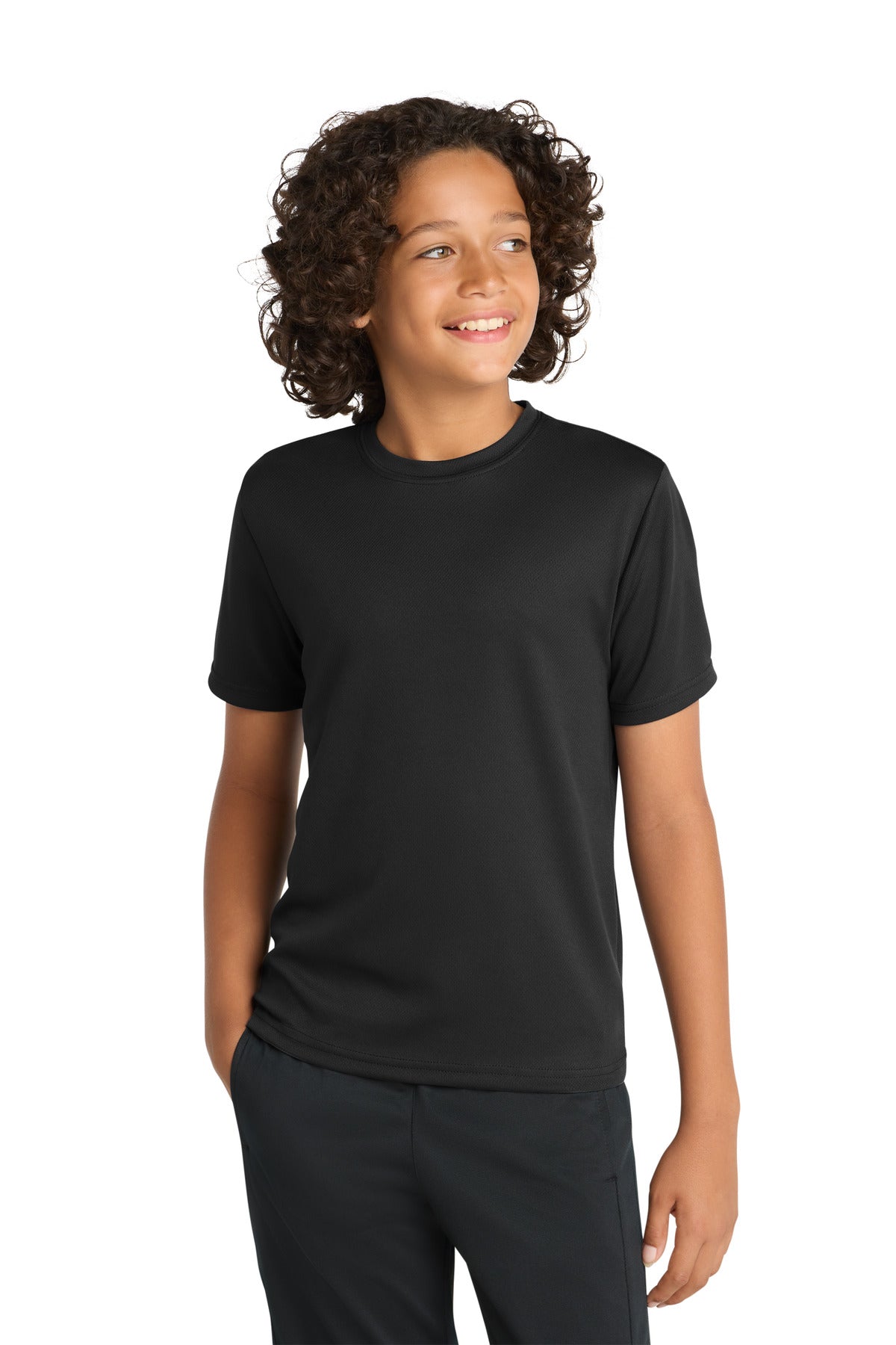 Sport-Tek® Youth PosiCharge® RacerMesh® Tee. YST340 - Black - XS