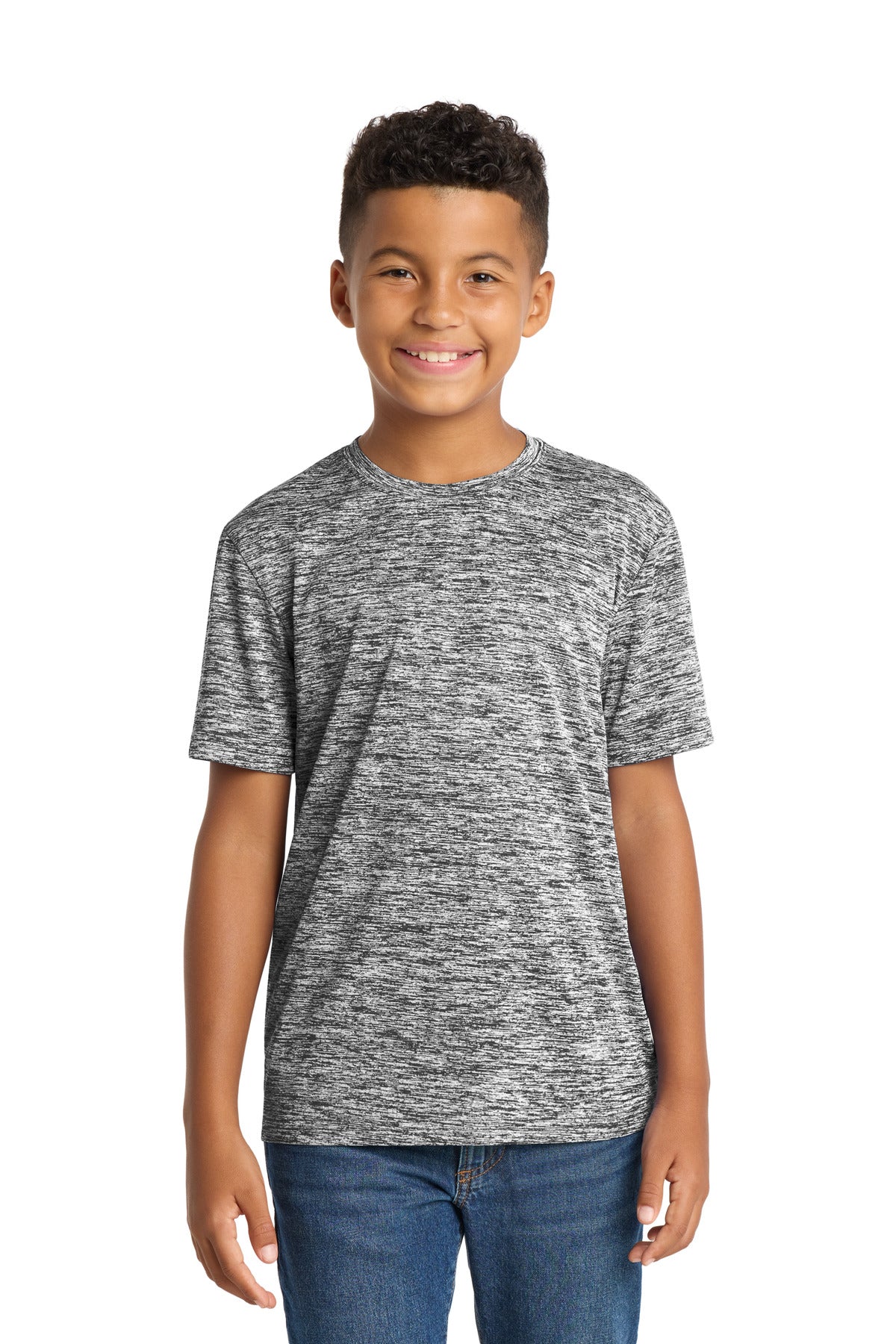 Sport-Tek® Youth PosiCharge® Electric Heather Tee. YST390 - Black Electric - XS