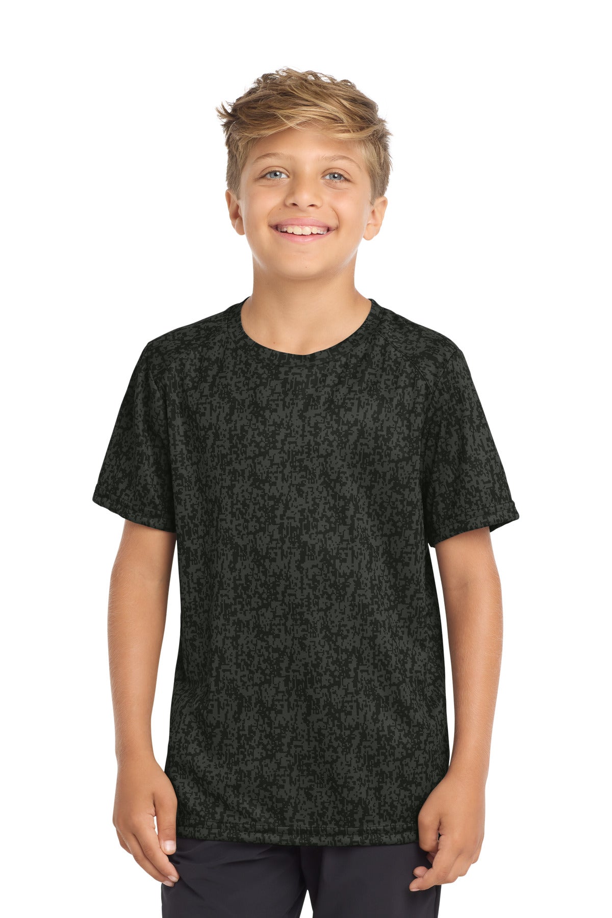 Sport-Tek ® Youth Digi Camo Tee. YST460 - Black - XS