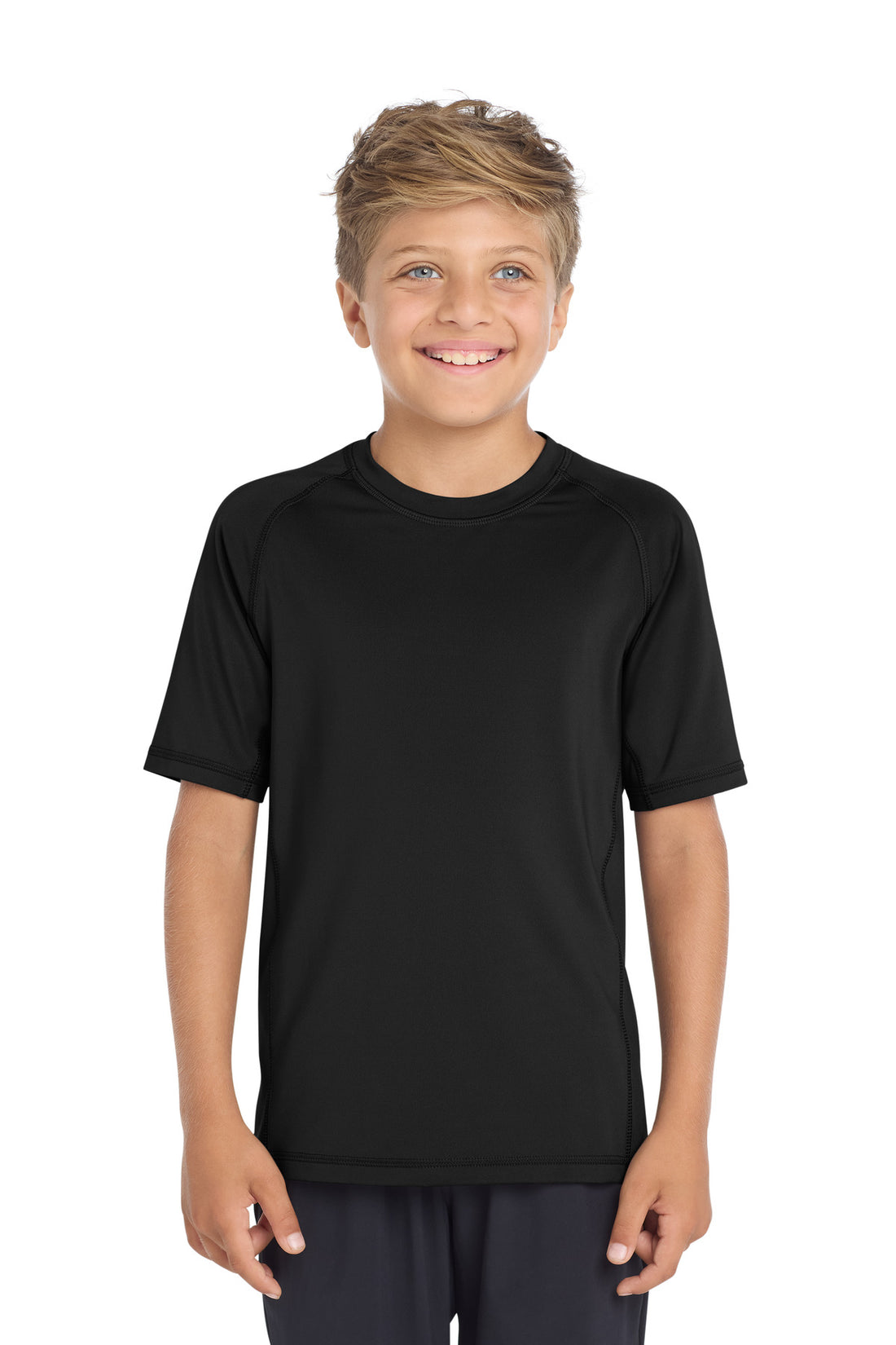 Sport-Tek ® Youth Rashguard Tee. YST470 - Black - XS