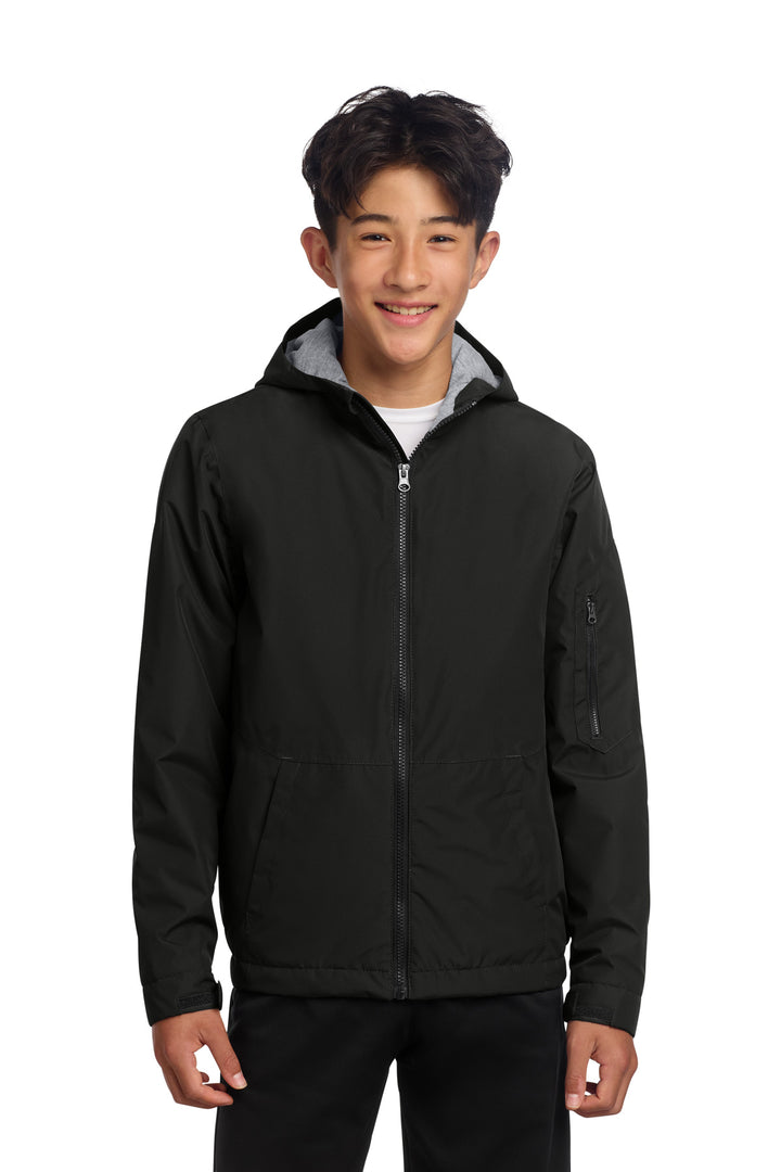Sport-Tek® Youth Waterproof Insulated Jacket YST56 - Black - L