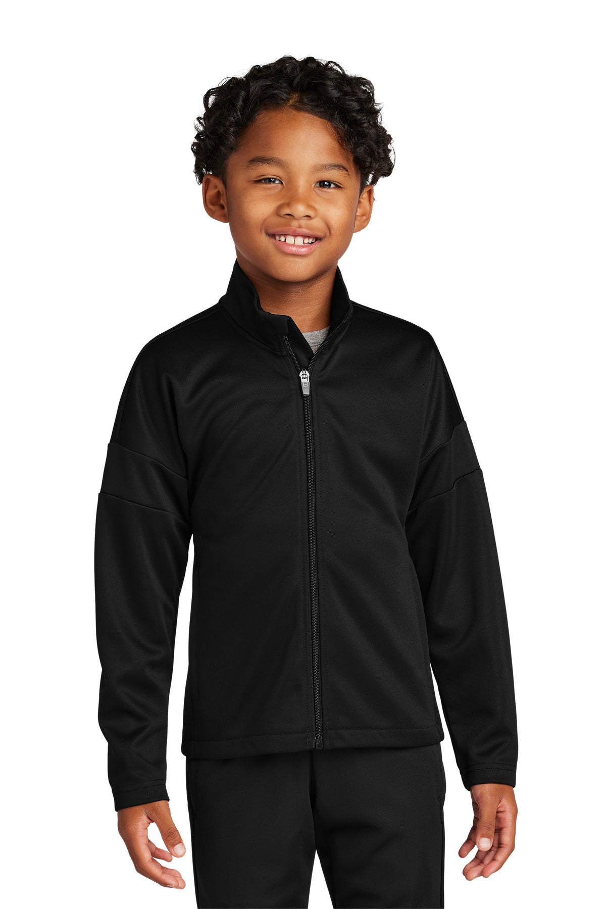 Sport-Tek® Youth Travel Full-Zip Jacket YST800 - Black/ Black - L