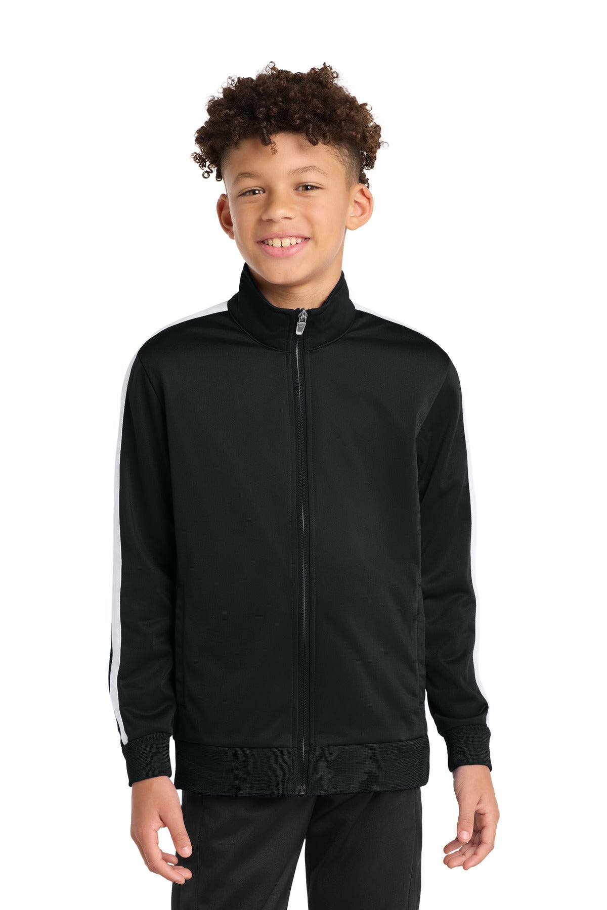 Sport-Tek ® Youth Tricot Sleeve Stripe Track Jacket. YST94